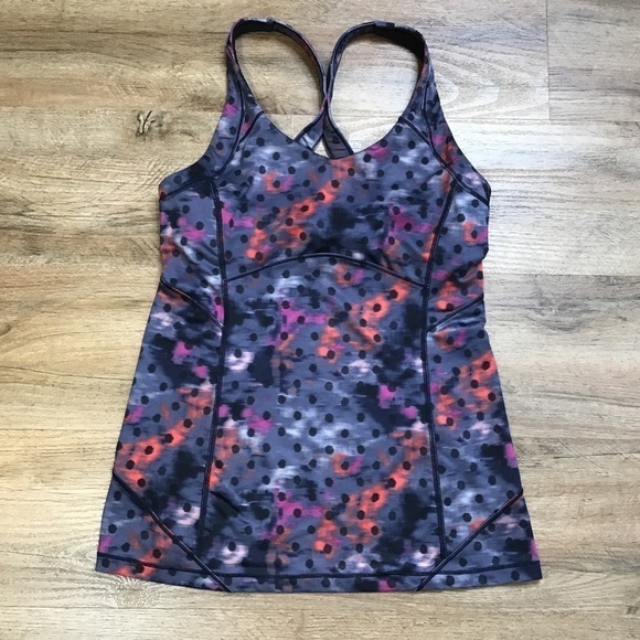 LULULEMON Tank Top Kanto Catch Me Windy Blooms Regal Plum Racerback 8 - Picture 1 of 14